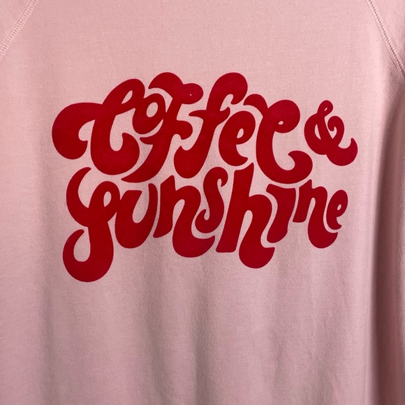 Wildfox • Coffee & Sunshine Pink Graphic Sweatshirt Size S - Picture 2 of 7